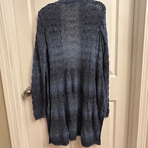 New Directions Blue Knit Cardigan - Picture 2 of 5